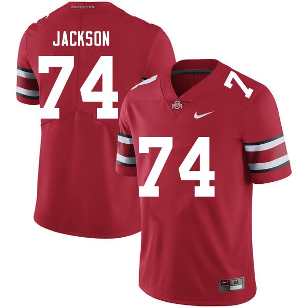 Men Ohio State Buckeyes #74 Donovan Jackson Red Nike Stitch Jersey