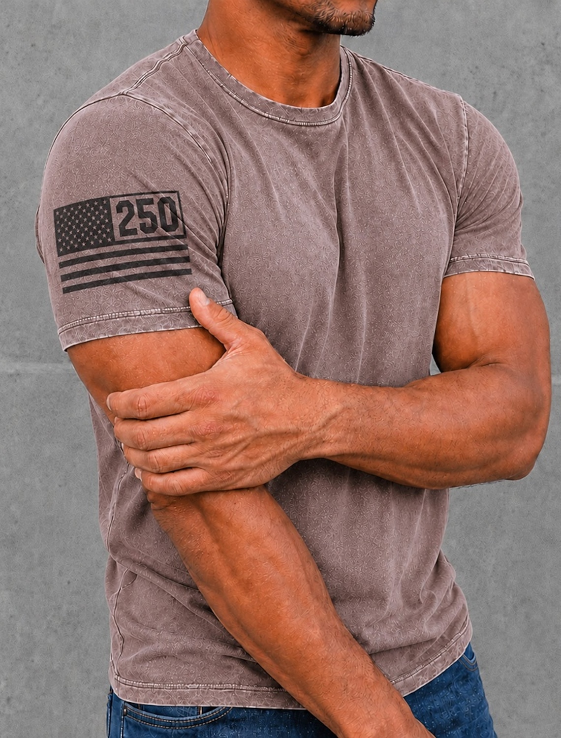 4th of July 2026 250th Men's Flag Cotton Acid Wash Shirt Heavyweight T-shirt Short Sleeve T shirt DTG Crew Neck Shirt Patriotic Street Holiday Blue Black Brown Spring & Summer Clothing Apparel S M