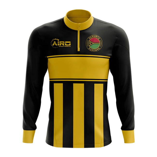 Player Vanuatu Concept Football Half Zip Midlayer Top (Black-Yellow)