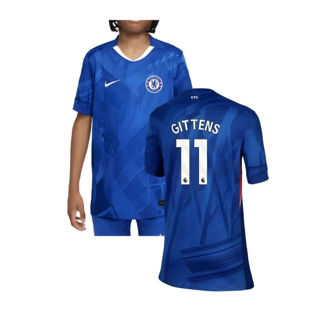 Chelsea Chelsea Home Shirt Kids Gittens #11 Authentic Design Fan G...
