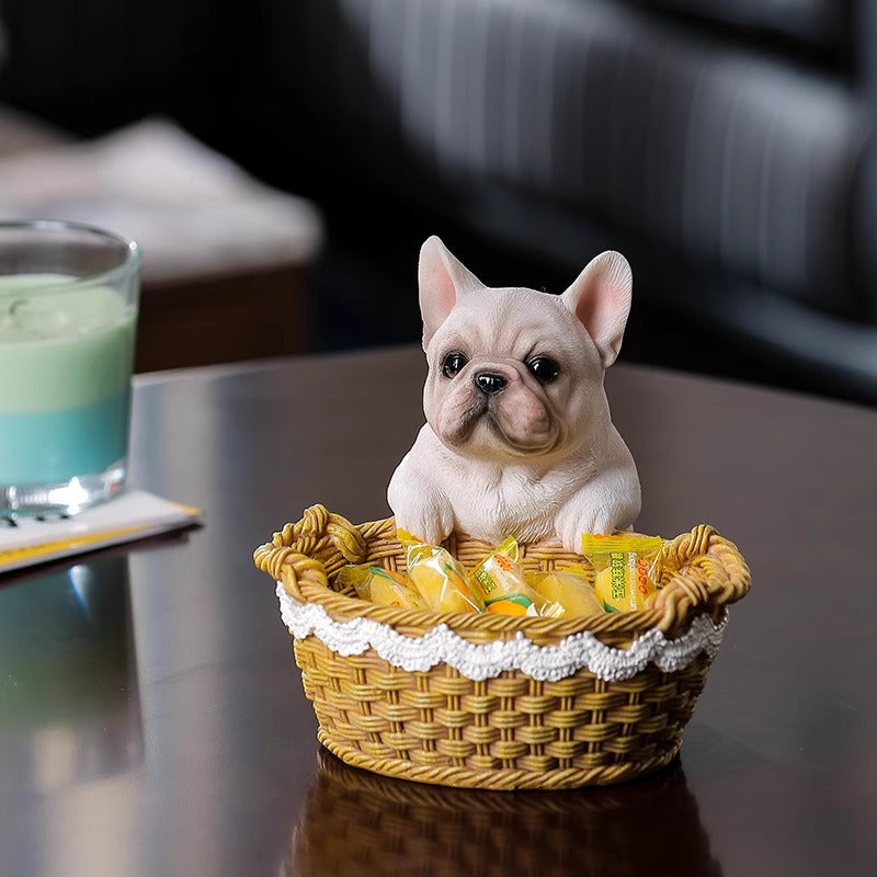 Minimal-Aesthetic Fetchtray Frenchie Basket Storage Tray – Cute Resin...