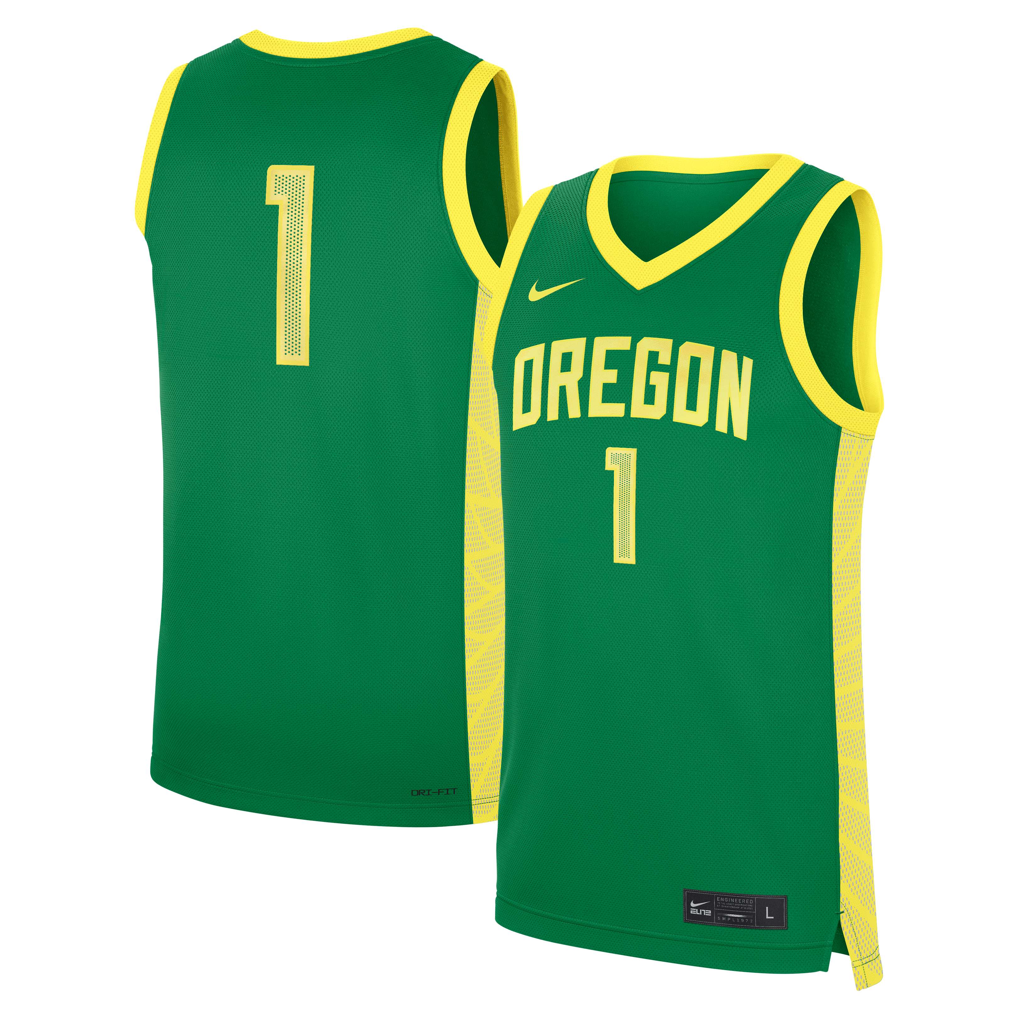 Oregon Ducks Nike #1 Road Replica Basketball Jersey - Green