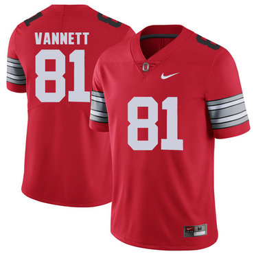 Men's Ohio St Buckeyes Nick Vannett #81 official Red 2018 home jersey