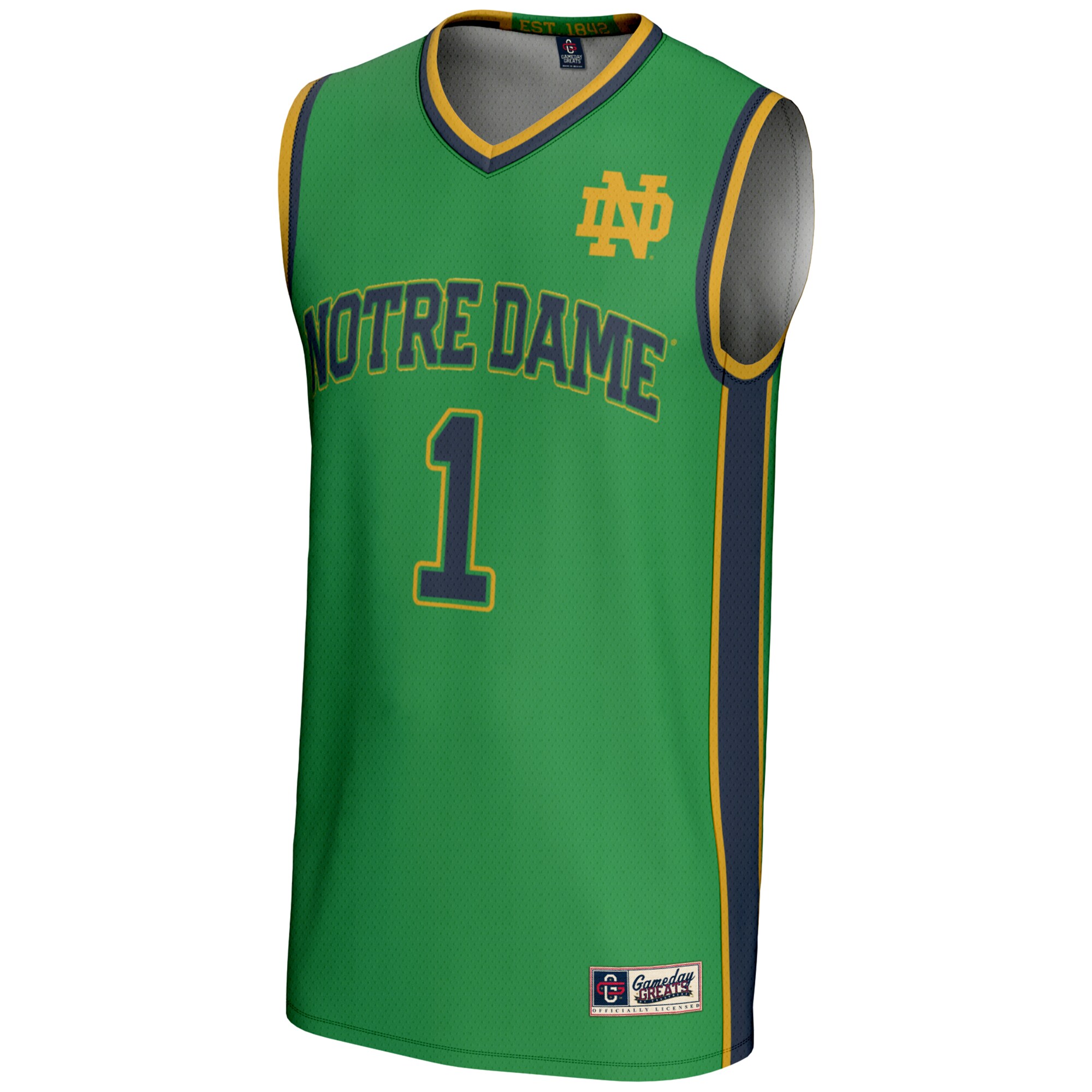 [DDG] Notre Dame Fighting Irish GameDay Greats Youth Lightweight Basketball Jersey - Green