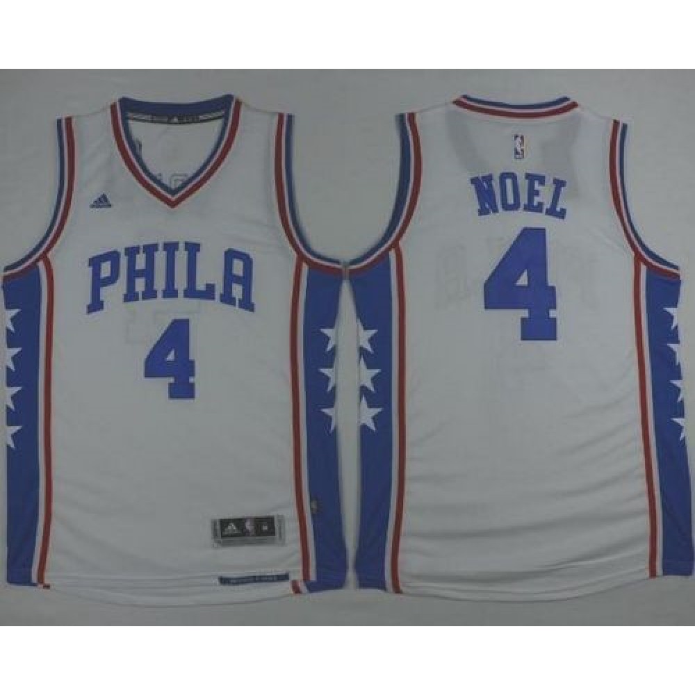 Revolution 30 76ers #4 Nerlens Noel White Stitched NBA Jersey
