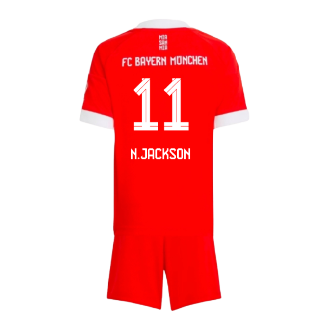 2025-2026 Bayern Home Kit (N.Jackson 11) Reinforced Seams
