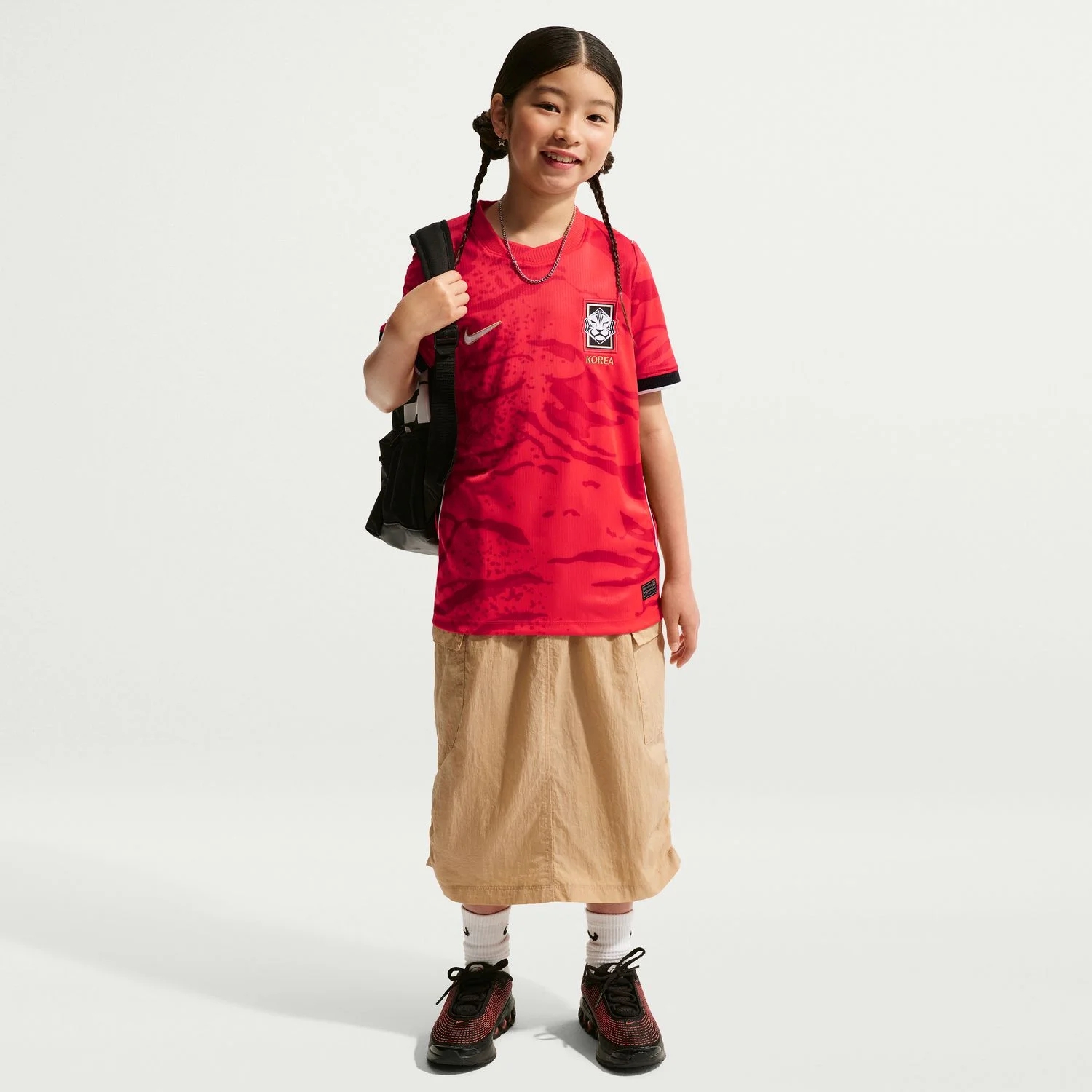 Korea Republic 2026 Home Jersey Youth - Deep Red Tiger Edition