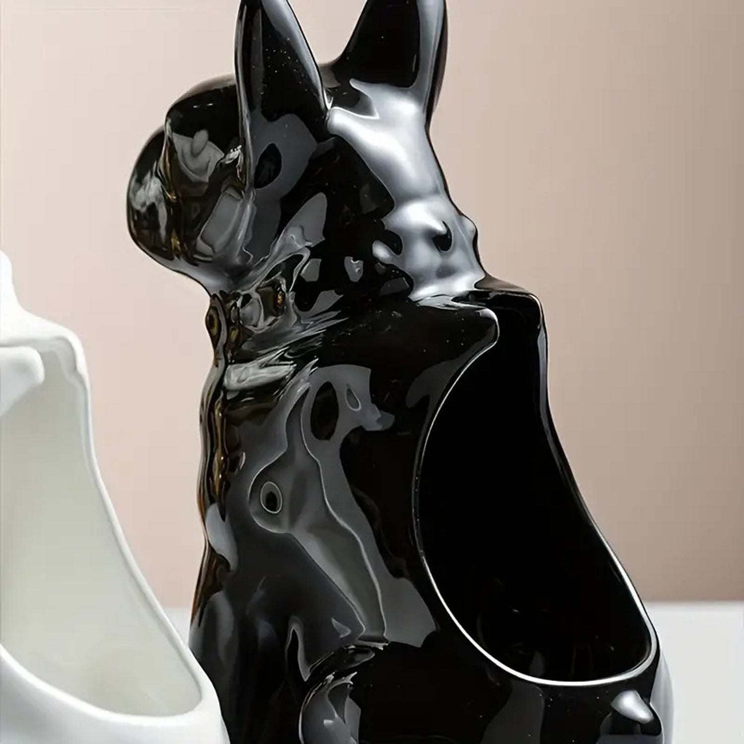 Comfortable Loopup French Bulldog Toilet Brush Set – Cute Ceramic Dog...