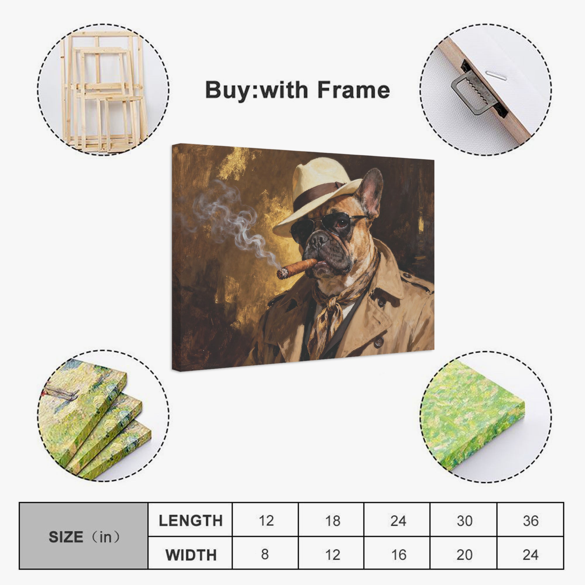 Cleo - Adorable Frenchie canvas Wall Art