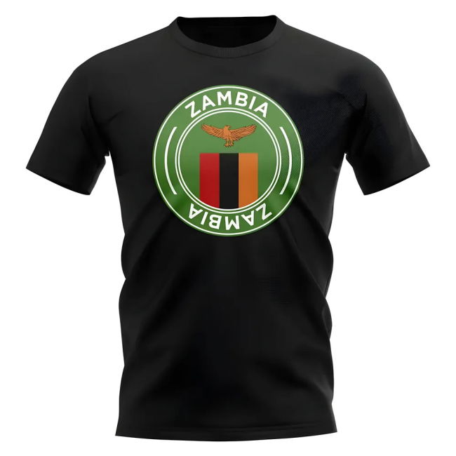 Championship Top-Tier Zambia Football Badge T-Shirt (Black)