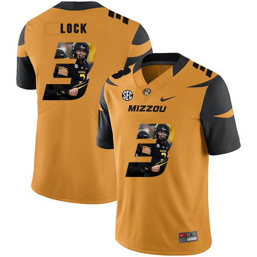 Men's None Gold 2024 college football Drew Lock #3 home jersey Jersey