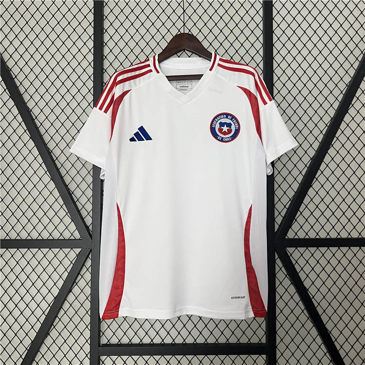 High Performance 2024 Chile Away WhiteRed Soccer Jersey Football Shirt