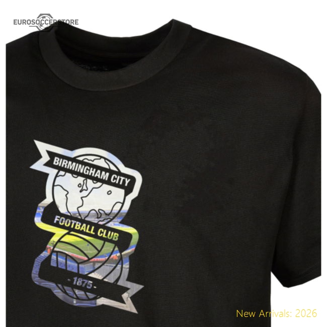 Official 2025-2026 Birmingham City Stadium Crest T-shirt Black