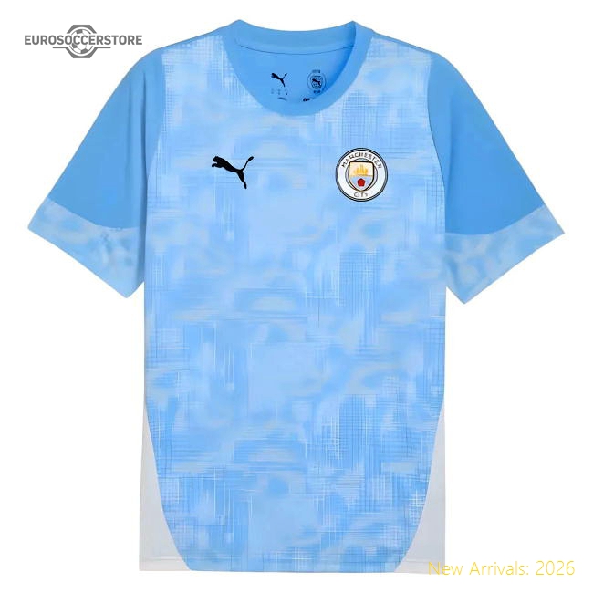 Official 2025-2026 Man City Training Jersey (light Blue) - Kids
