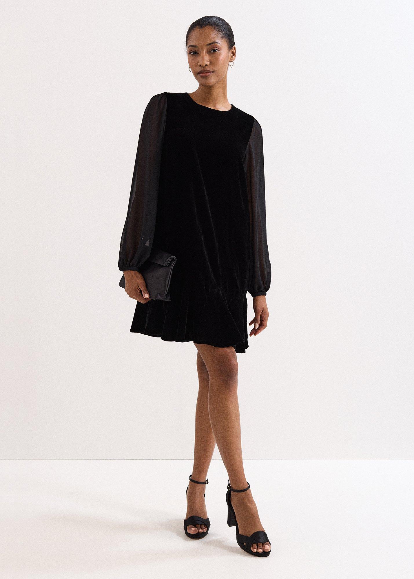 Petite Velvet Swing Dress