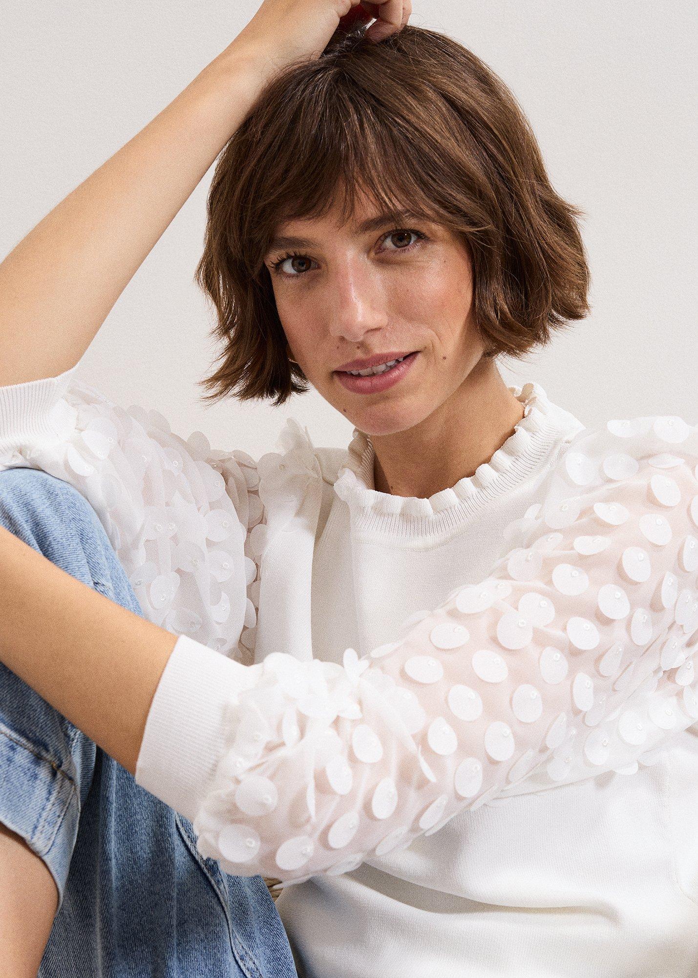 Shelly Woven Sleeve Detail Jumper