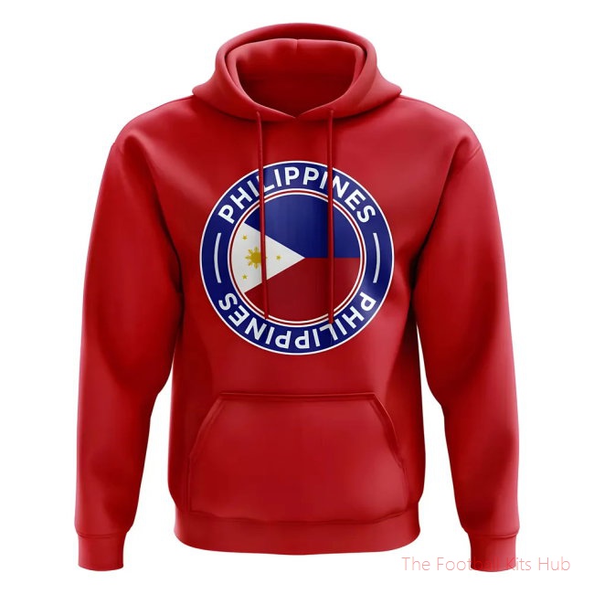 Men Philippines Football Badge Hoodie (Red)