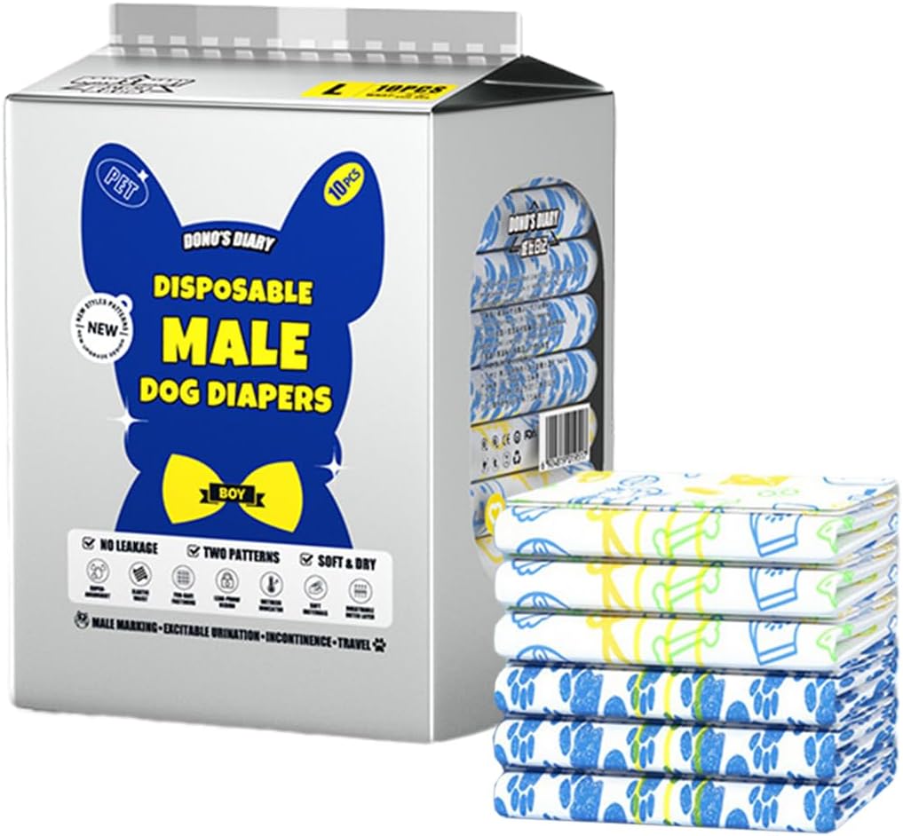 French Bulldog Frenchie Male Dog Diapers 10 Pack Leakproof And Comfort