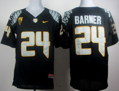 Men's None Black 2013 breathable Kenjon Barner #24 game jersey Jersey