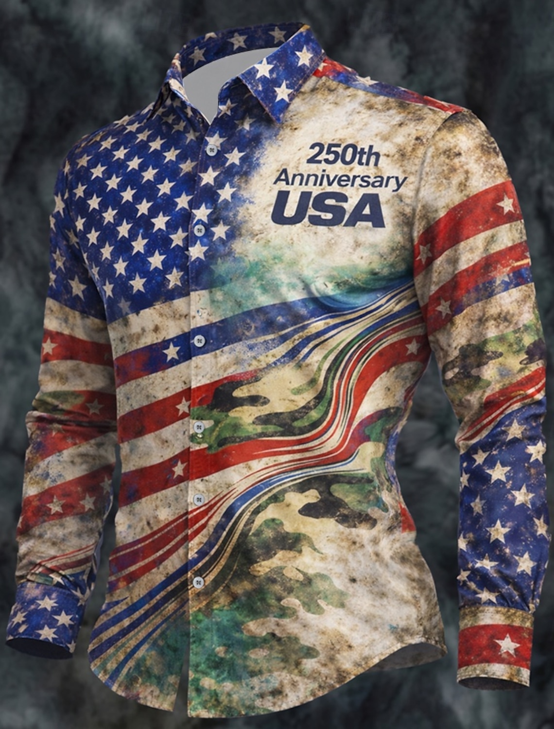 Men's Hellfire Flames American US Flag Eagle Shirt Button Up Shirt Long Sleeve Vintage Retro Outdoor Casual Holiday Spring Fall Turndown 3D Print Collared Shirts Khaki