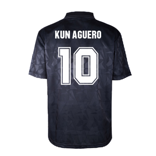 Man City Verified Man City 1990 Blackout Retro Shirt (KUN AGUERO 10)