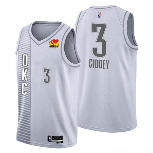 Nike Gray City Thunder #3 Jersey - Affordable NBA Fan Apparel
