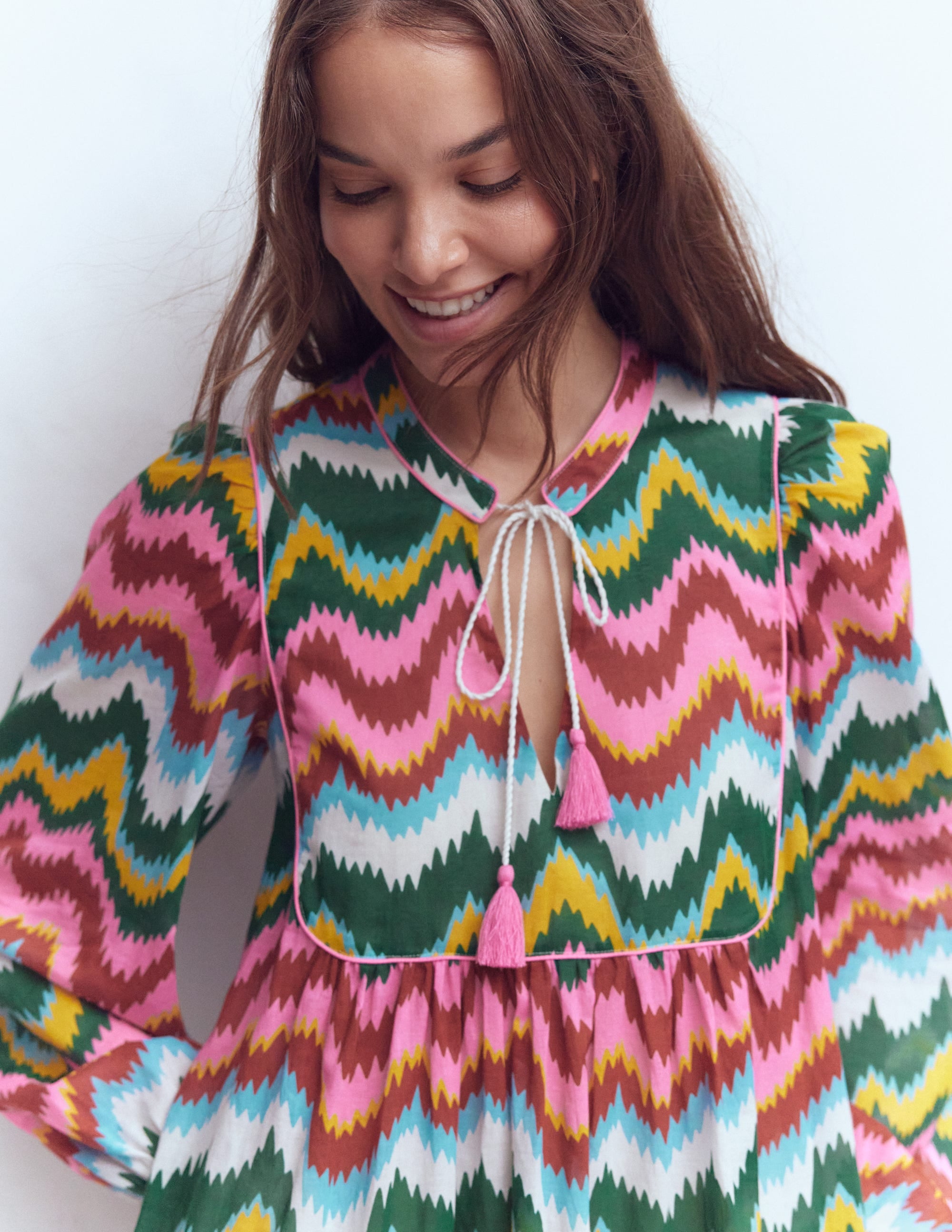 Boho Tie Neck Kaftan