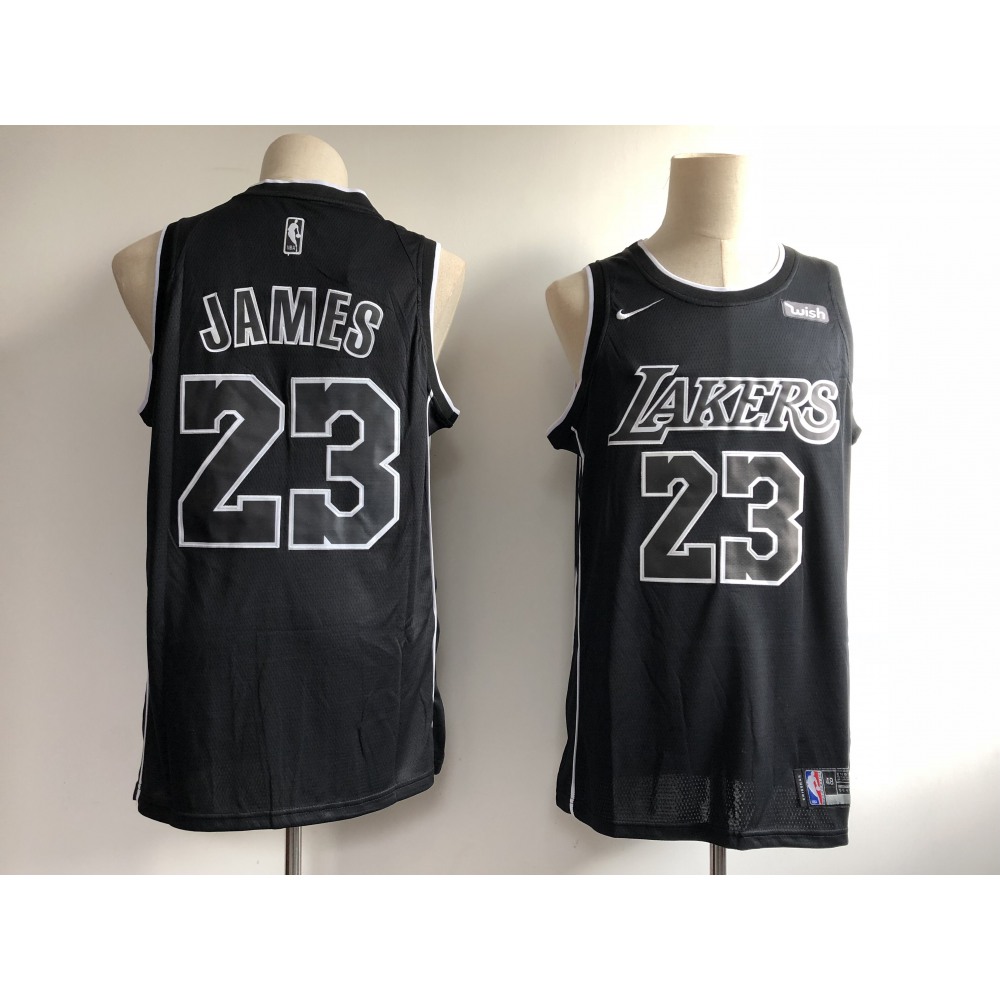 Men's Los Angeles Lakers #23 LeBron James Black 2018/19 Edition Swingman Stitched NBA Jersey
