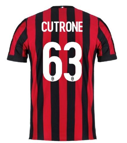 AC Milan Home 201718 Cutrone 63 Shirt - Official Replica 9775