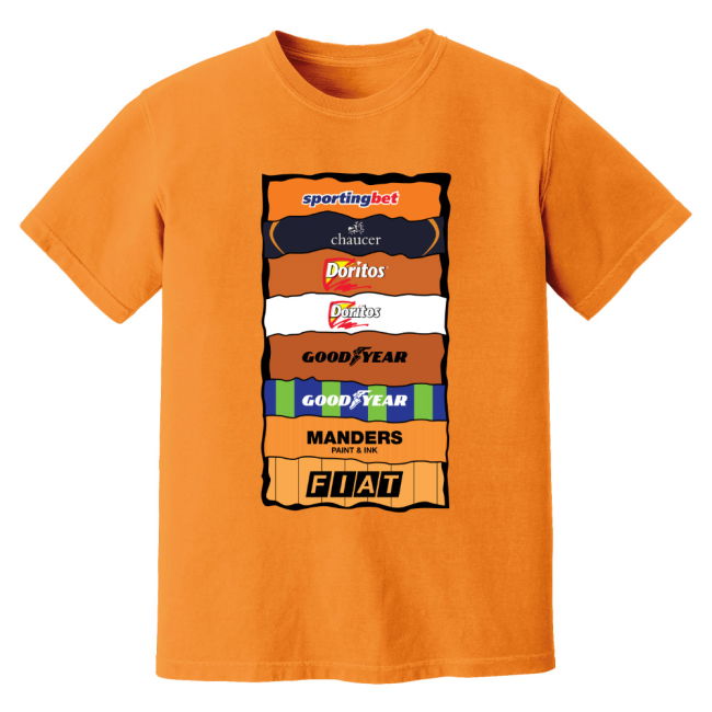 Wolves Sponsor History T-Shirt - Orange (Adult