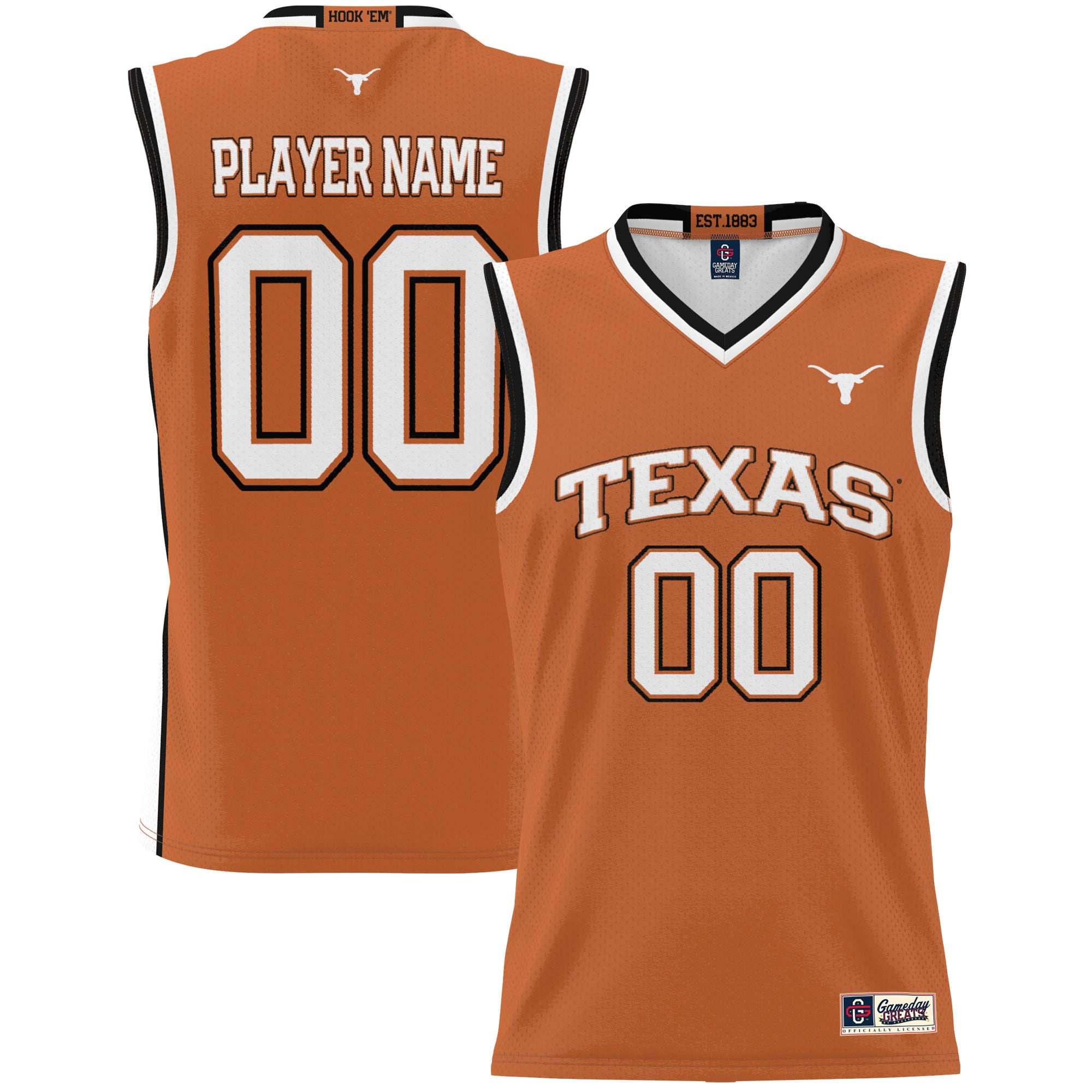 [NJP] Texas Longhorns GameDay Greats Unisex Lightweight NIL Pick-A-Player Women's Basketball Jersey - Orange