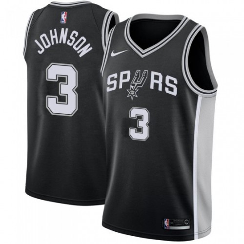 Elite SA Spurs #3 Keldon Johnson 2024 Icon NBA Swingman Jersey Black