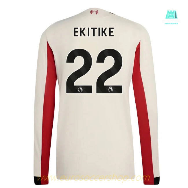 2025-2026 Liverpool Authentic Long Sleeve Away Shirt (Ekitike 22)