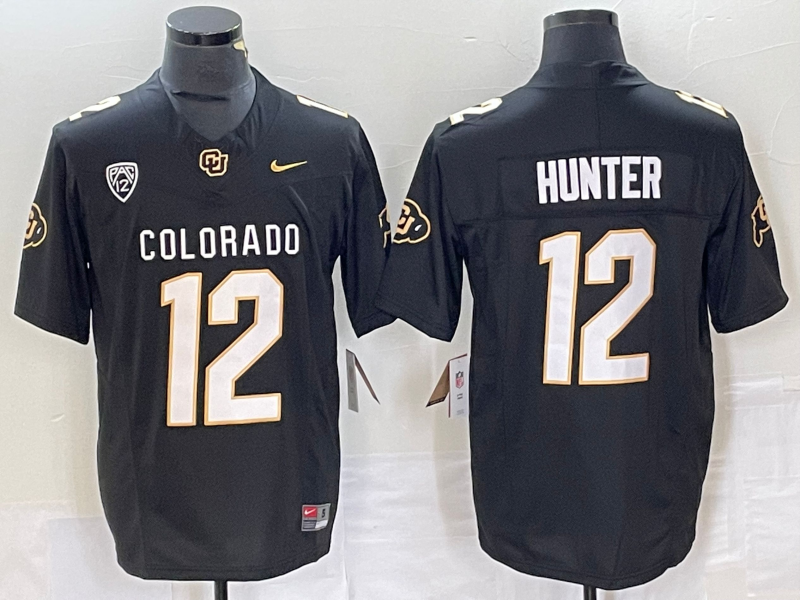 Men's None Black 2023 comfortable Travis Hunter #12 authentic Jersey