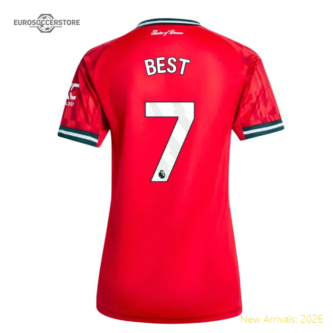 2025-2026 Man Utd Home Jersey (Womens) (Best 7) In Multiple Youth Sizes