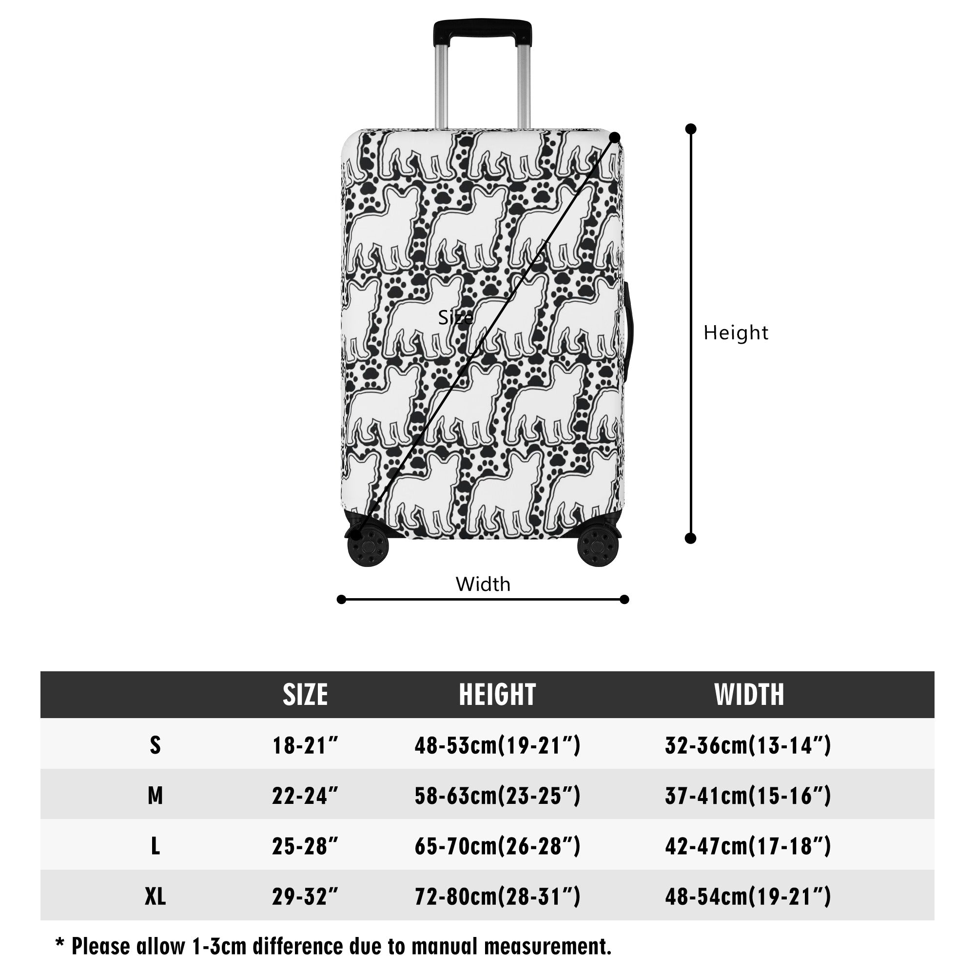 Frenchie-Fan Premium Rex - Luggage Cover for Fashion Lovers Premium