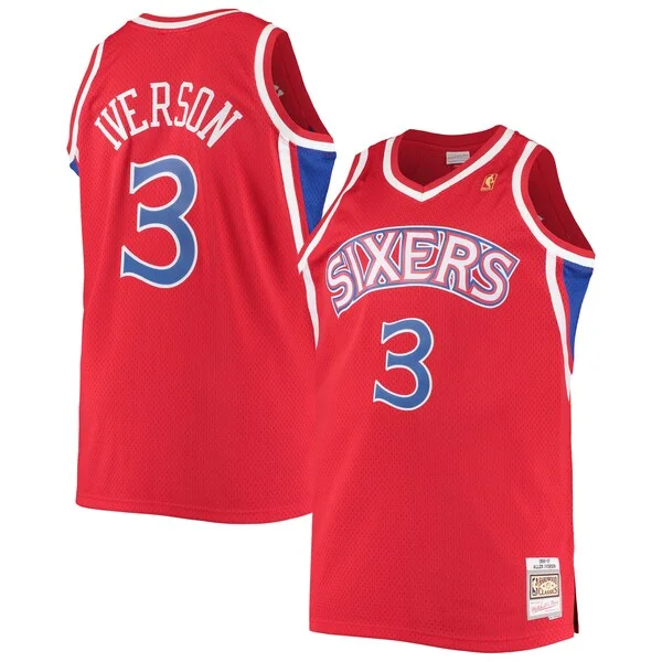 Allen Iverson PHI Swingman Jersey - high-quality stylish - Red