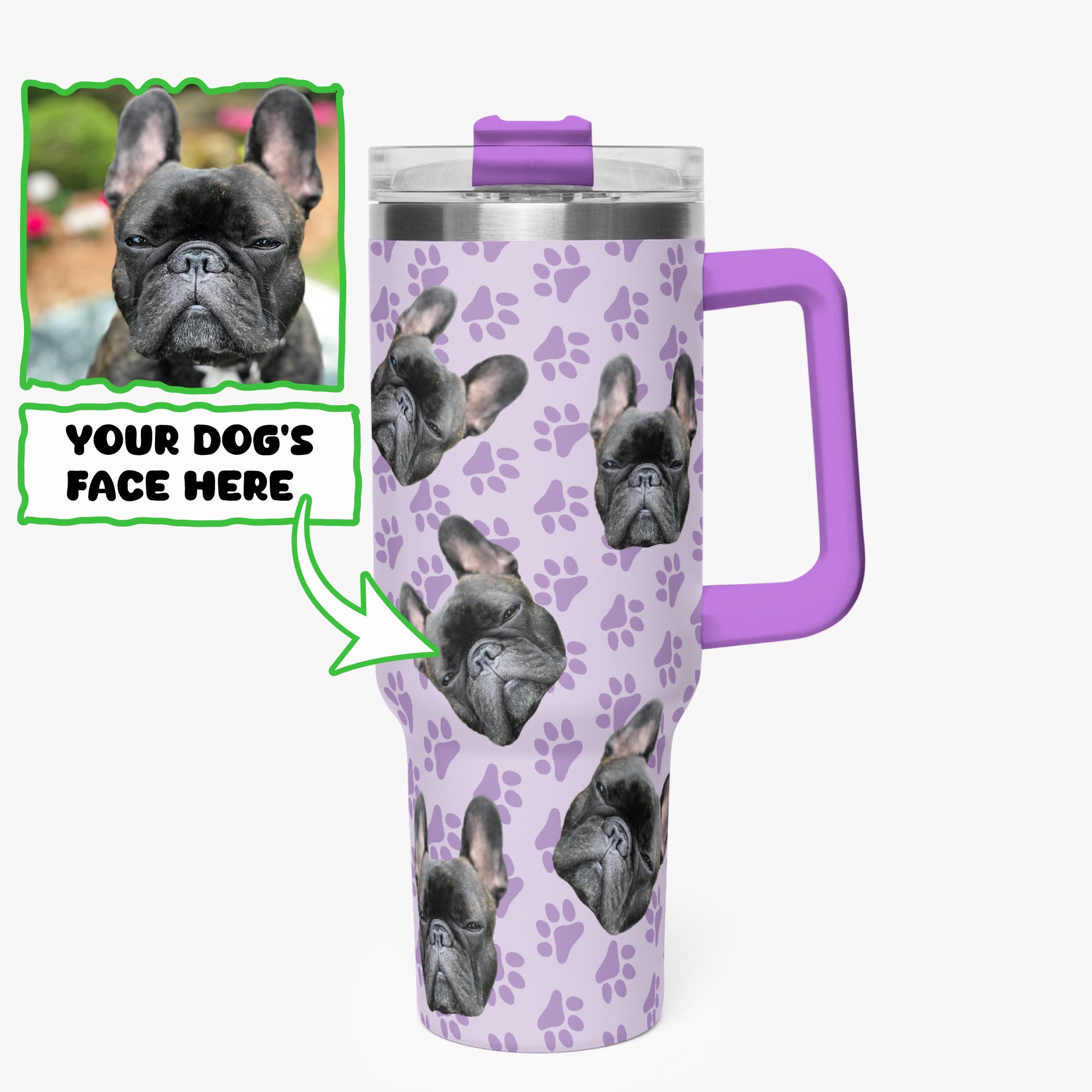 French Bulldog Donna Personalized Car Tumbler Cup Essential Dog Supply