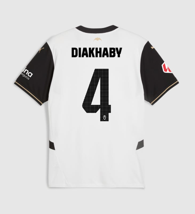 Valencia CF 24-25 Season Home Jersey for DIAKHABY with Number 4