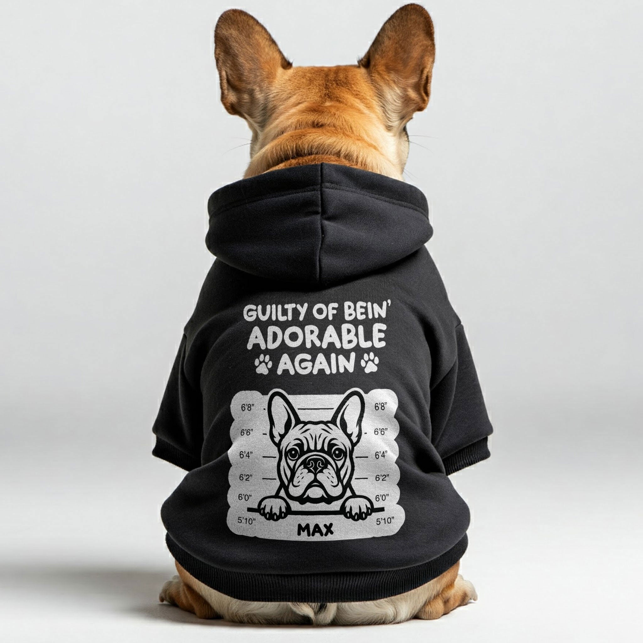 Guilty of bein’ adorable - Personalized French Bulldog hoodies with funny quotes and your furry friend's name– Stylish, Cozy, and Premium 100% Cotton