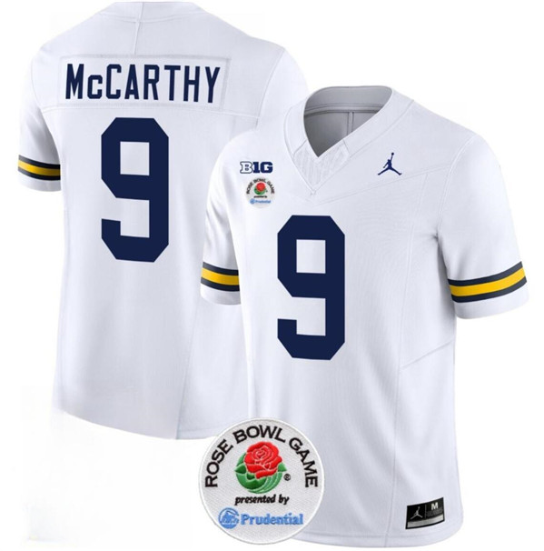 Men's U-M Wolverines White 2023 high quality None #9 embroidered