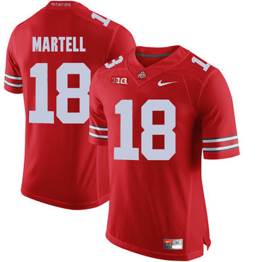 Men's Ohio St Buckeyes #18 Tate Martell Red 2024 team authorized