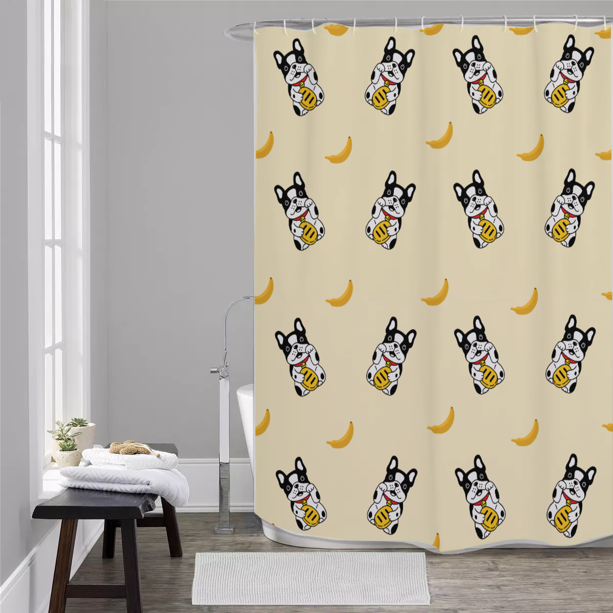 Durable Bulldog Oakey - Durable Shower Curtains Paw Protection