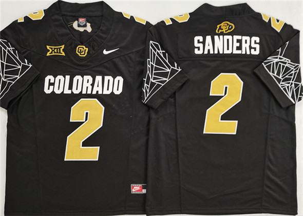 Men's None Black 2025 game day Shadeur Sanders #2 alternate jersey