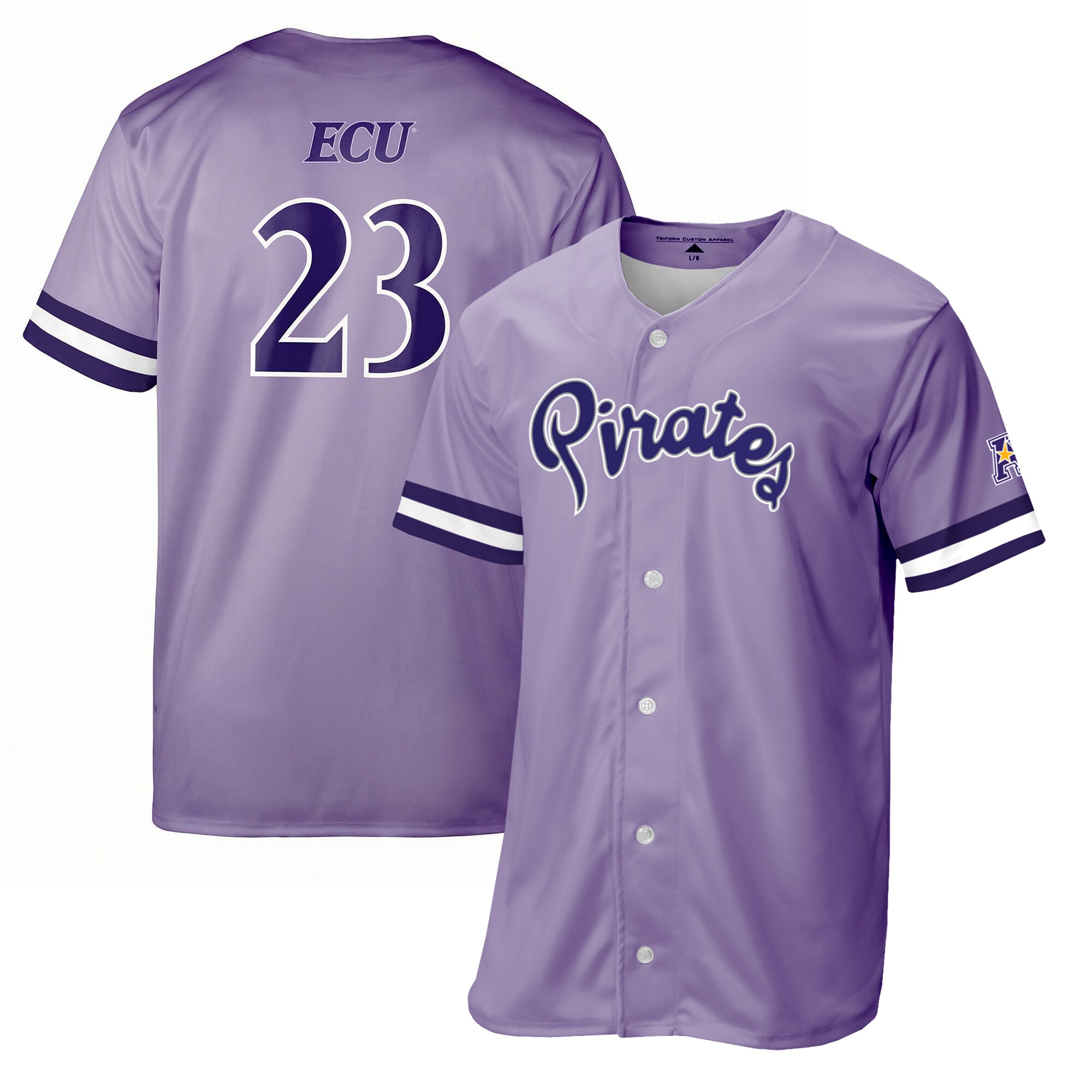 [DDG] ECU Pirates Replica Baseball Jersey - Purple