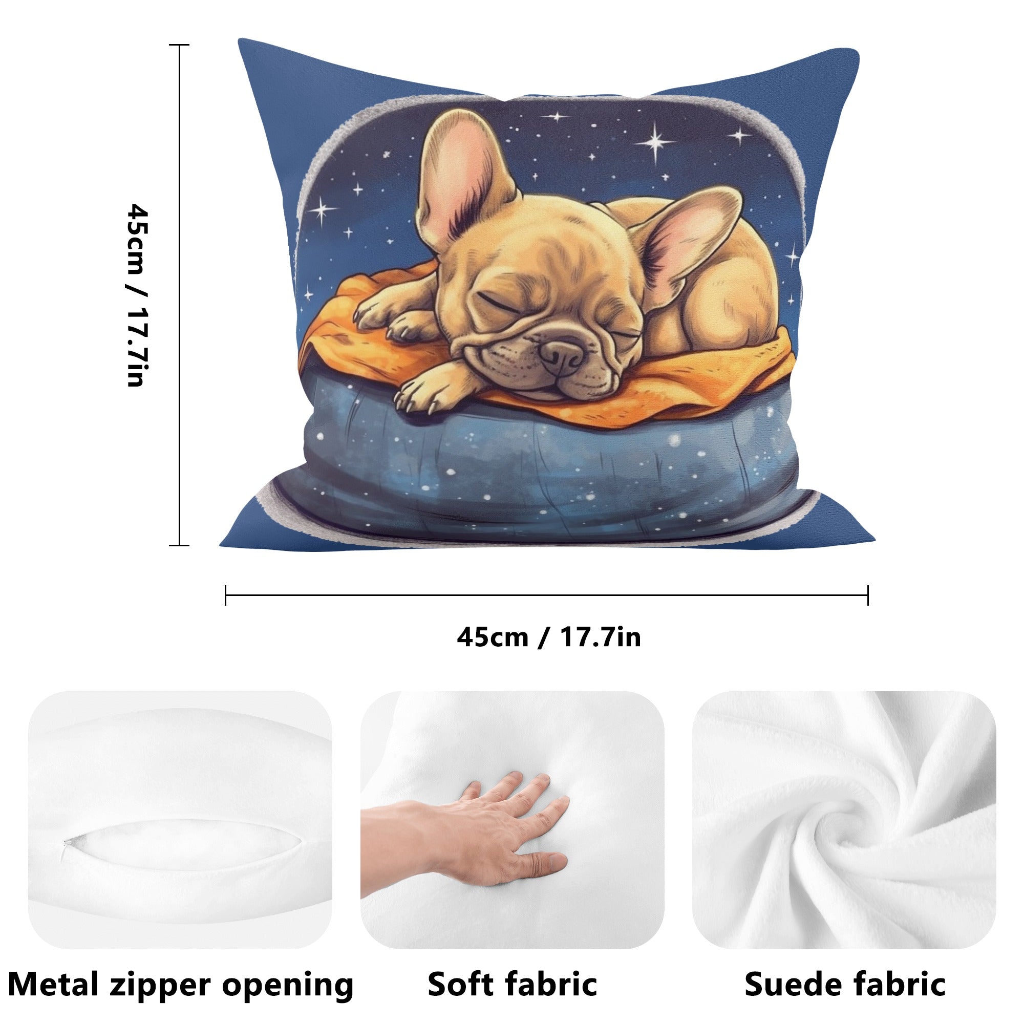 Sleeping Frenchie - Premium Pillow Cover Summer Wear | Durable Build