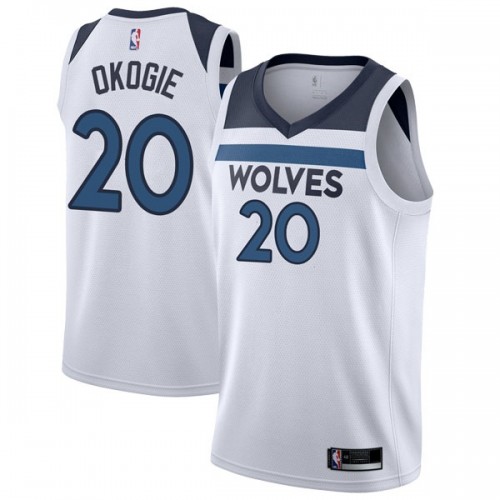 Nike Minnesota Timberwolves #20 Josh Okogie White NBA Swingman Association Edition Jersey Mens