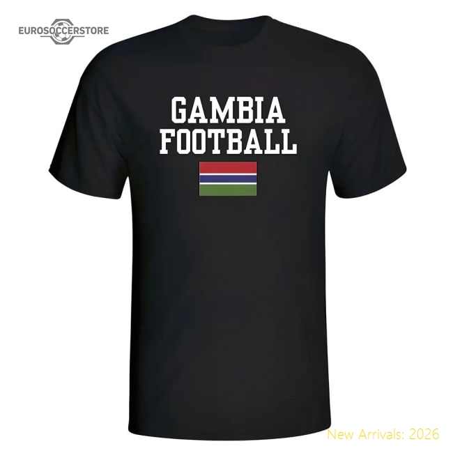 Gambia Football T-shirt - Black - Unbeatable Value - World Cup Edition