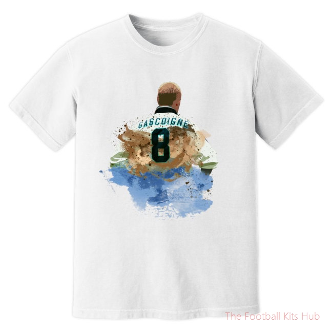 Paul Gascoigne England Art T-Shirt (White)