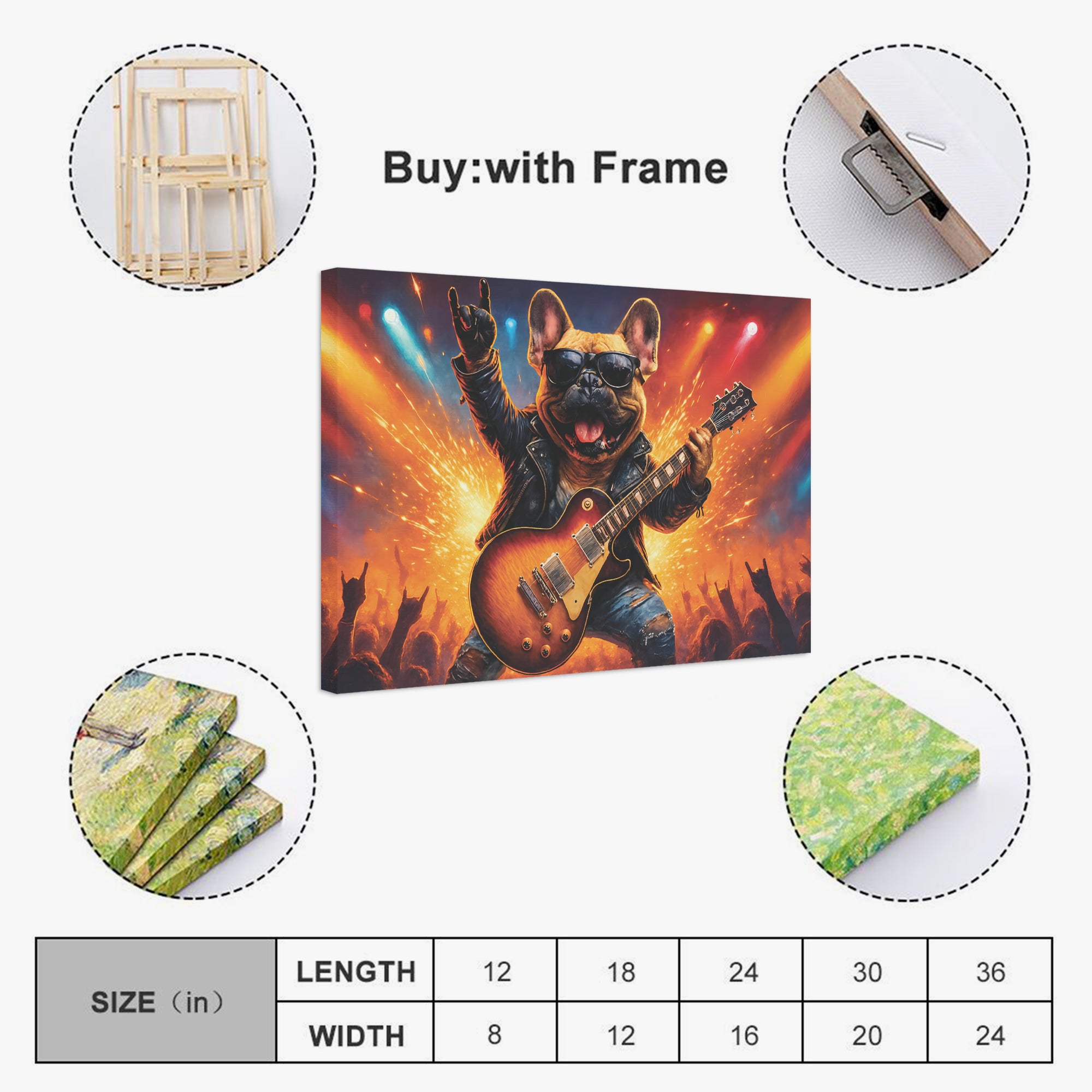 Minimal-Aesthetic Pearl - Adorable Frenchie Canvas Wall Art for Street